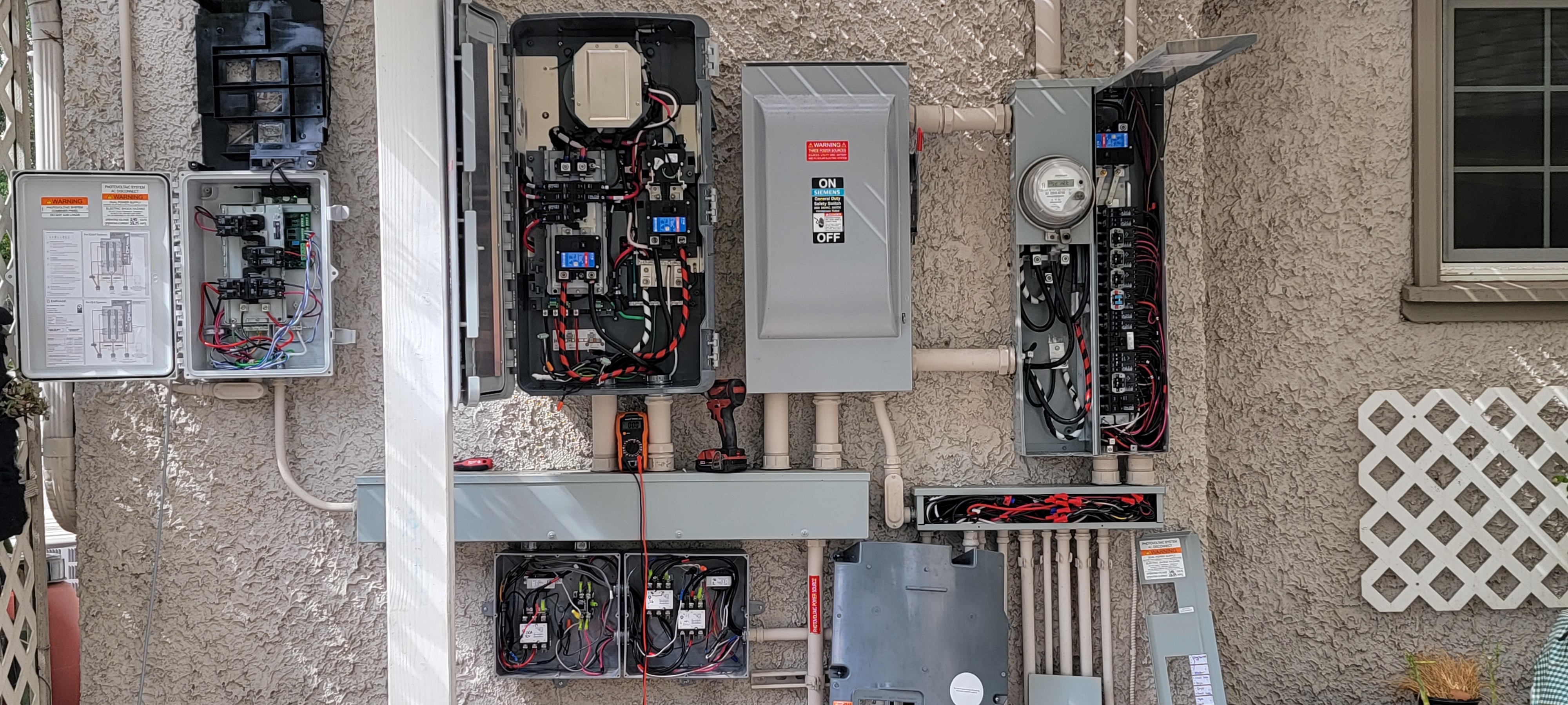 Electrical service panel installation for new construction